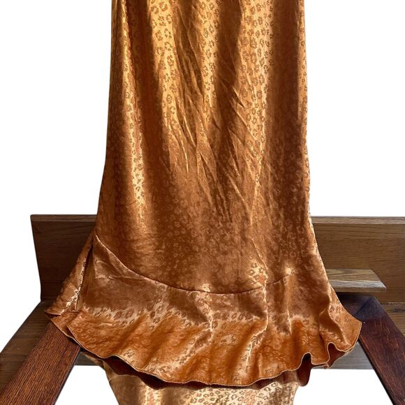JOIE Dalvin Leopard Jacquard Midi Slip Dress Copper Large - Picture 6 of 7
